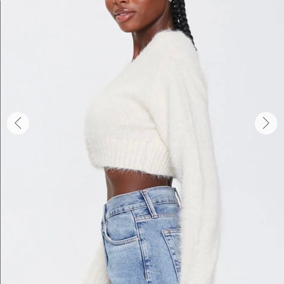 Cropped Fuzzy Cardigan - Picture 3 of 5